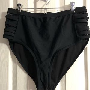 Forever 21 mesh sided high waist bikini bottoms